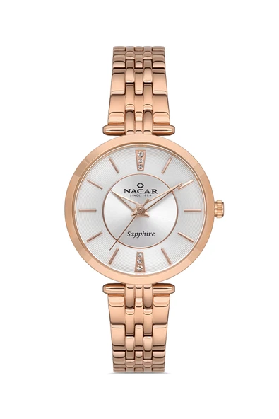 Nacar SAFİR CAM ROSE GOLD KADIN KOL SAATİ NC34-39B324-RSM ürün görseli 1