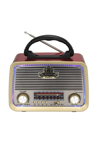 Işıklı Şarjlı Nostaljik Radyo Usb/sd/mp3/bluetooth ürün görseli 1