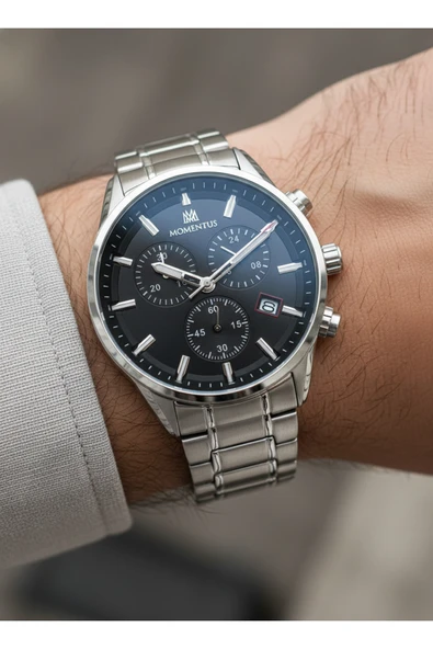 Momentus Gümüş Çelik Kordon Erkek Kol Saati SC380S-04SS ürün görseli 1