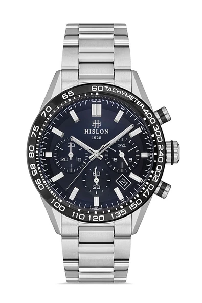 Hislon Erkek Kol Saati 44 mm Kasa Çapı, Paslanmaz Çelik Kordon, Safir Kaplama Cam, 5 ATM Su Geçirmezlik ürün görseli 1