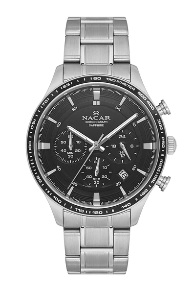 Nacar SAFİR CAM GÜMÜŞ ERKEK KOL SAATİ NC31-299354-ABBM ürün görseli 1