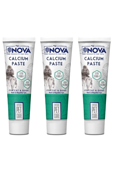 Nova Calsium 3 Adet Kedi Ve Köpekler Için Mineral Destekleyici Paste 100 Gr ürün görseli 1