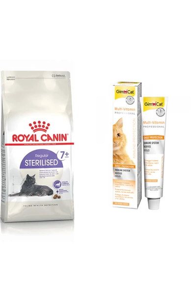 Royal Canin Sterilised +7 Kedi Maması 3,5 Kg + Gimcat Multivitamin 20 Gr (original) ürün görseli 1