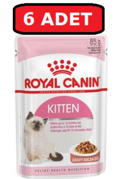 Royal Canin Royal Canın Yavru Kedi Yaş Mama 6 Adet X 85 gr Kitten Gravy Soslu ürün görseli 1