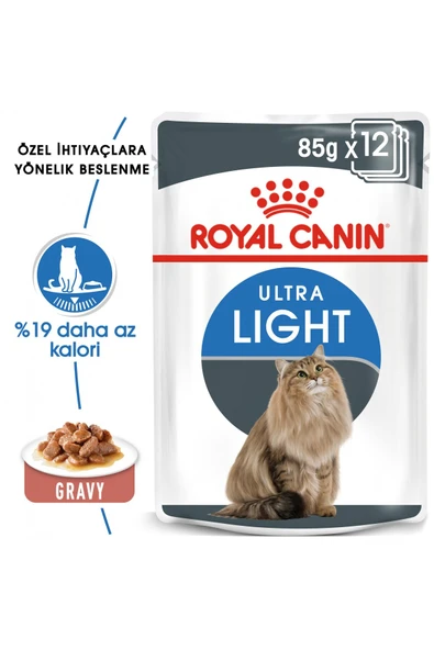 Royal Canin Light Weight Gravy Düşük Kalorili Light Kedi Konservesi 85 Gr ürün görseli 1