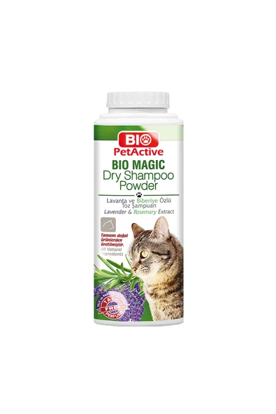 BioPetAct Bio PetActive Bio Magic Lavanta ve Biberiye Özlü Kediler için Kuru Toz Şampuan 150 gr ürün görseli 1