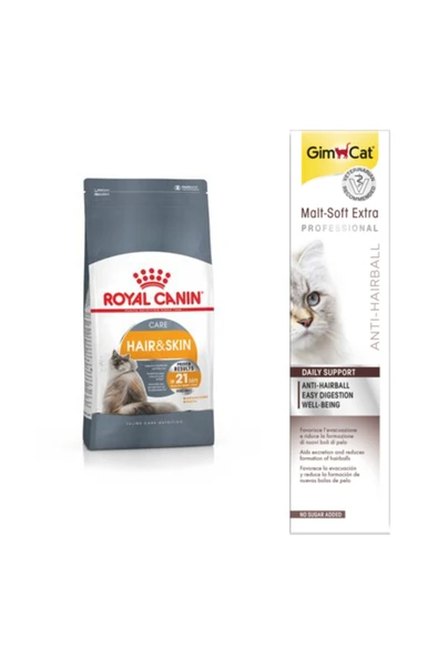 Royal Canin Hassas Tüylü Yetişkin Kediler Için Kuru Mama 2 Kg + Gimcat Anti-hairball Malt Paste Macunu 100gr ürün görseli 1