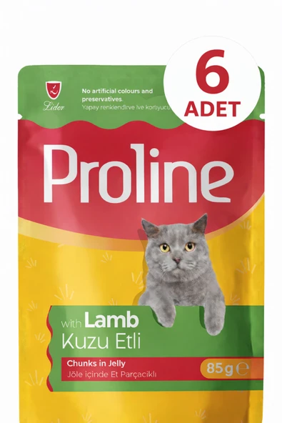 Proline Pouch Kuzu Etli Yaş Kedi Mama 6 x 85 Gr ürün görseli 1