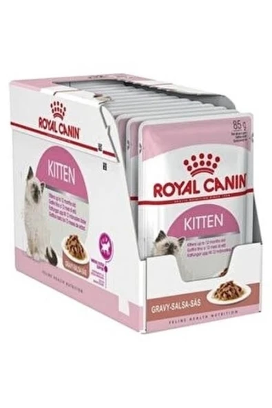 barnievet Royal Canin Kitten Yavru Soslu Kedi Yaş Mama 12x85 Gr ürün görseli 1