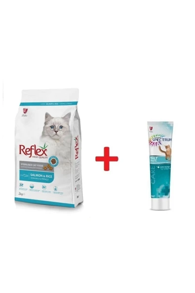 Reflex Somonlu Kısır Kedi Maması 2 Kg + Spectrum Malt Pasta 100 Gr ürün görseli 1