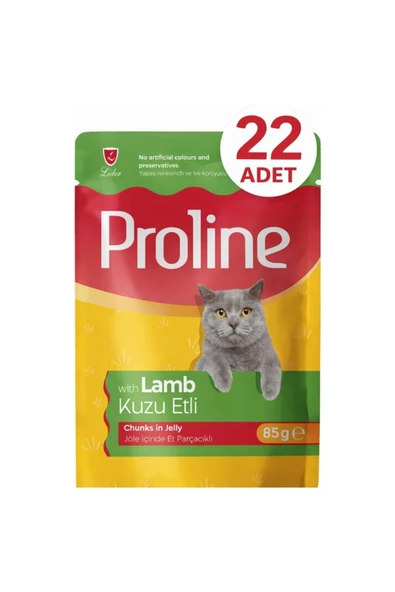 Proline Proline Pouch Kuzu Etli Yaş Kedi Mama 22 x 85 gr ürün görseli 1
