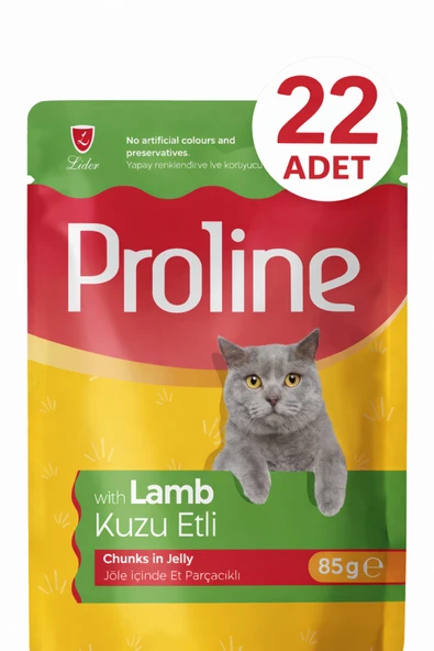 Proline Pouch Kuzu Etli Yaş Kedi Mama 22 x 85 Gr ürün görseli 1