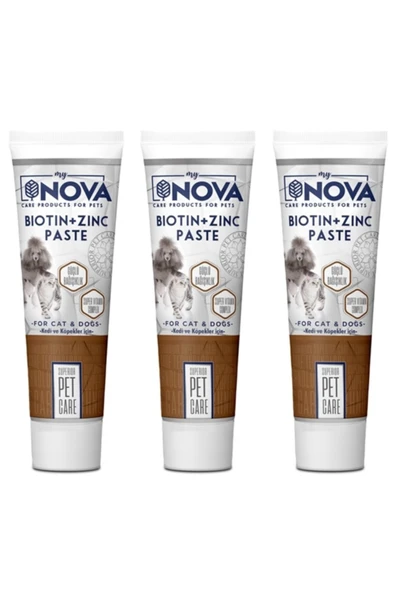 My Cat Nova 3 Kedi Ve Köpekler Için Biotin& Zinc Paste 3x100 Gr ürün görseli 1