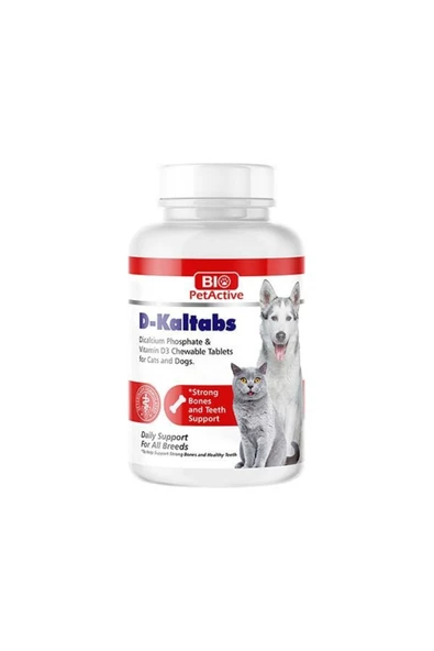 Pet Active Bio Pet Active D-Kaltabs Kedi ve Köpek İçin Kalsiyum Tableti 30 Gr 60 Adet ürün görseli 1