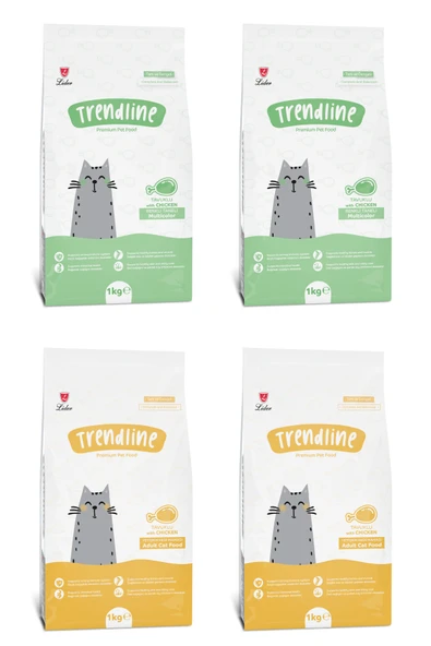 Trendline Tavuk Etli-gurme Kedi Maması 1 kg X 4 Adet ürün görseli 1