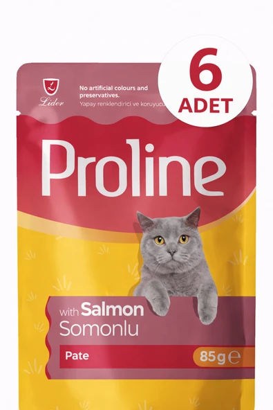 Proline Pouch Somonlu Yaş Kedi Mama 6 x 85 Gr ürün görseli 1