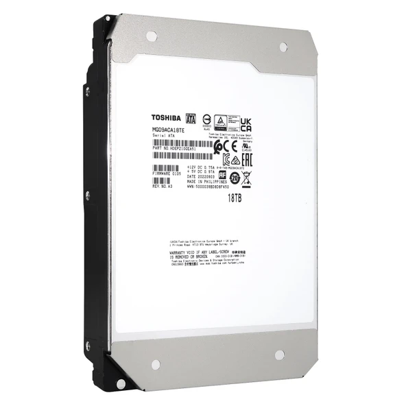 TOSHIBA MG09 MG09ACA18TE 18TB 3.5" 7200 RPM 512MB SATA-3 NAS ve Güvenlik Diski ürün görseli 1
