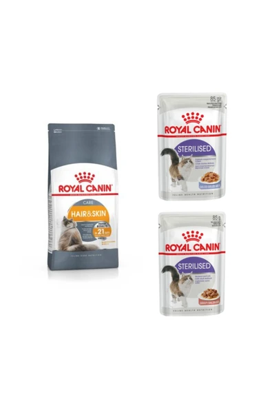 Royal Canin Hassas Tüylü Yetişkin Kedi Için Kuru Mama 2 kg + 2 Adet Sterilised Kısır Kedi Yaş Maması 85 gr ürün görseli 1