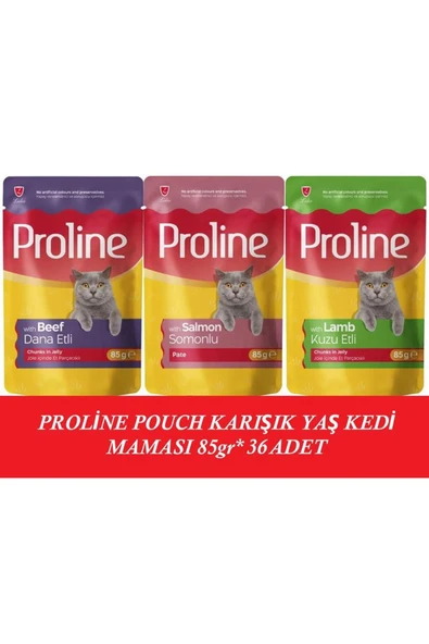 Proline Proline Pouch Karışık Yaş Kedi Mama 36 x 85 Gr ürün görseli 1