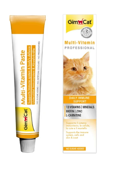 Gimcat Multi Vitamin Paste 13 Vitamin Mineral Ek besin takviyesi Kedi Macunu 20 Gr ürün görseli 1