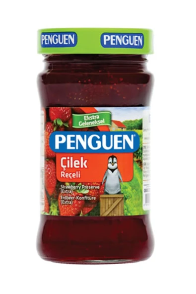 Penguen Çilek Reçeli Ekstra Geleneksel 380 gr ürün görseli 1
