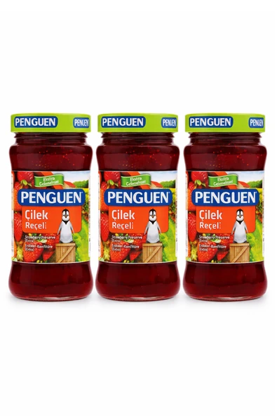 Penguen Çilek Reçeli Ekstra Geleneksel 380 gr x 3 Adet ürün görseli 1