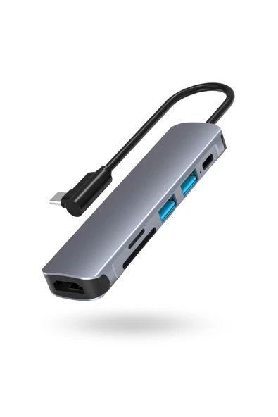 Büro Ev Ofis Cihazları için HDMI 6HUB L Tipi Çevirici ürün görseli 1