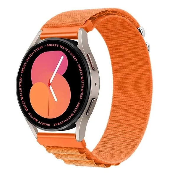 Samsung Galaxy Watch 4 40-42-44-46mm Uyumlu 20mm Frost Alpine Loop Kordon  Turuncu ürün görseli 1