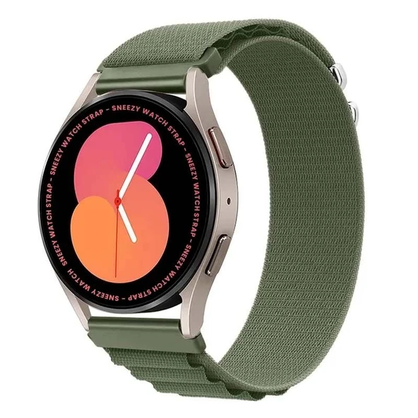 Samsung Galaxy Watch 4 40-42-44-46mm Uyumlu 20mm Frost Alpine Loop Kordon  Haki ürün görseli 1