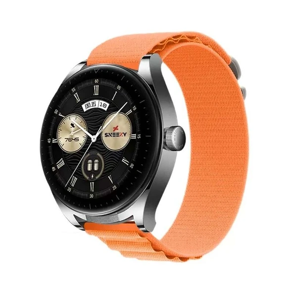 Honor Magic Watch 2 – Watch Magic – Watch Gs3 22mm Uyumlu Frost Alpine Loop Kordon  Turuncu ürün görseli 1
