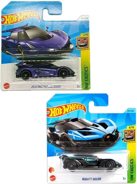 Hot Wheels 2 Araç Set - 2020 Koenigsegg Jesko & Bugatti Bolide (1/64), Oyuncak Araba ürün görseli 1
