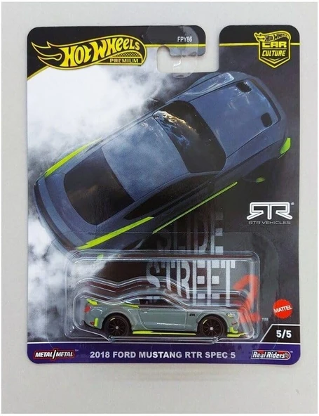 Hot Wheels Premium Slide Street 2 2018 Ford Mustang Rtr Spec 5 Model Araba, Oyuncak Araba ürün görseli 1