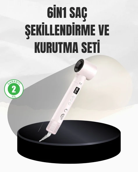 6 Başlıklı Hızlı Kurutma ve Bukle Şekillendirme Seti ürün görseli 1