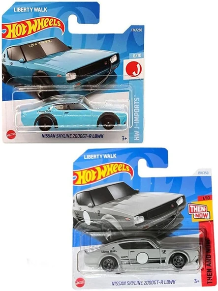 Hot Wheels 2 Araç Set Nissan Skyline 2000Gt-R Lbwk (1/64) Mavi & Gri, Oyuncak Araba ürün görseli 1