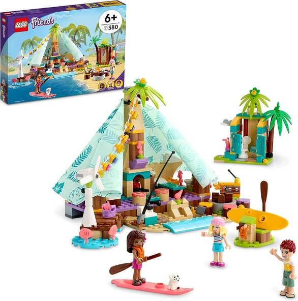 Lego® Friends Lüks Plaj Çadırı 41700 – Çocuklar İçin Mini Bebek Karakteri Ve Bir Yavru Köpek İçeren ürün görseli 1