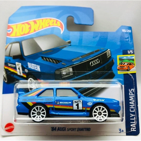 Hot Wheels New - Yeni 84 Audi Sport Quattro Mavi 1:64 Ölçek Hotwheels Marka 1/5, Oyuncak Araba ürün görseli 1