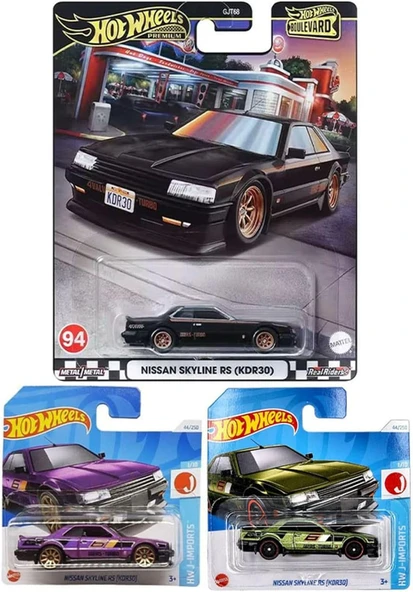 Hot Wheels 3 Araç Nissan Skyline Rs Kdr30 Set Siyah & Mor & Yeşil (1:64), Oyuncak Araba ürün görseli 1