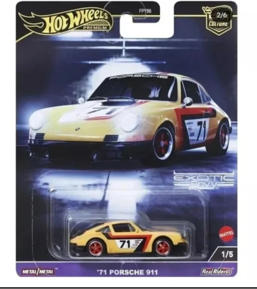 Hot Wheels Mattel Premium Car Culture '71 Porsche 911 Exotic Envy Koleksiyon Oyuncak Model Araba, Oy ürün görseli 1