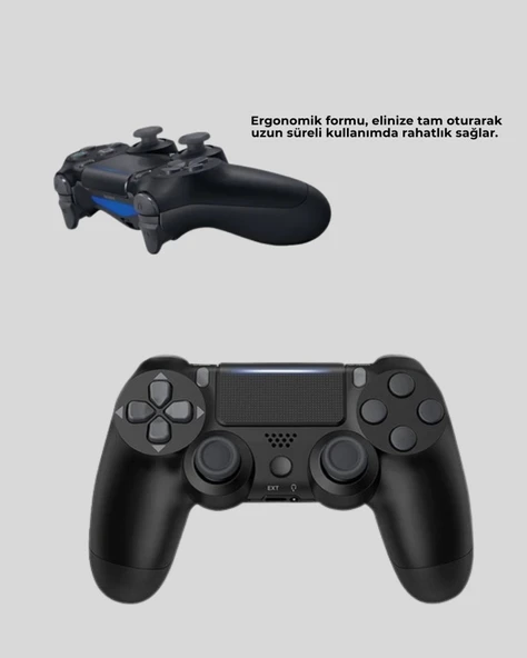 Kablosuz PS4 Controller Çift Motorlu Dayanıklı Gamepad - Resim 4