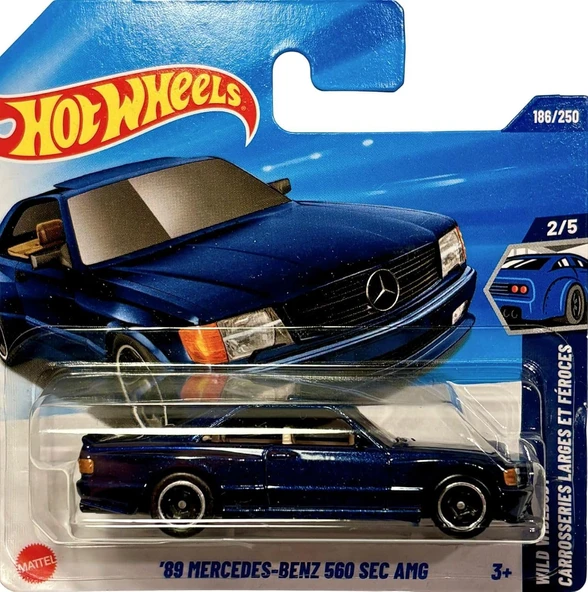 Hot Wheels - '89 Mercedes-Benz 560 Sec Amg – Jbb85 - Wild Widebody 2/5 - Koyu Mavi Lüks Coupe 1:64 Ö ürün görseli 1