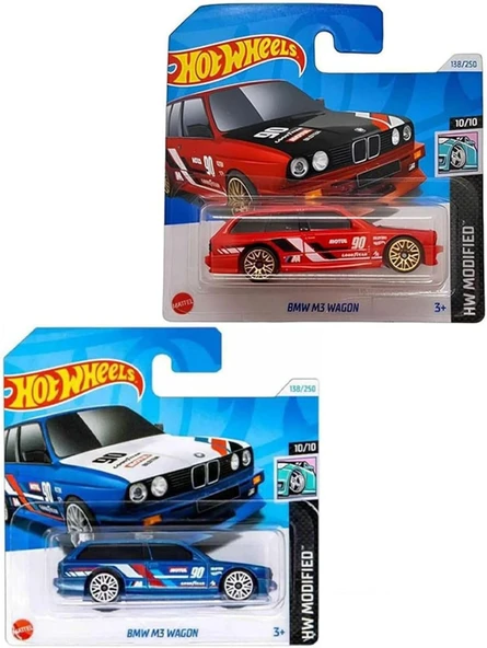 Hot Wheels 2 Araç Hot Wheels Bmw M3 Wagon Set Kırmızı & Mavi (1/64), Oyuncak Araba ürün görseli 1