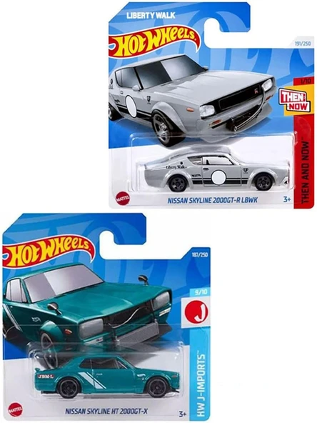 Hot Wheels 2 Araç Set Nissan Skyline 2000Gt-R Lbwk & Ht 2000Gt-X (1/64), Oyuncak Araba ürün görseli 1