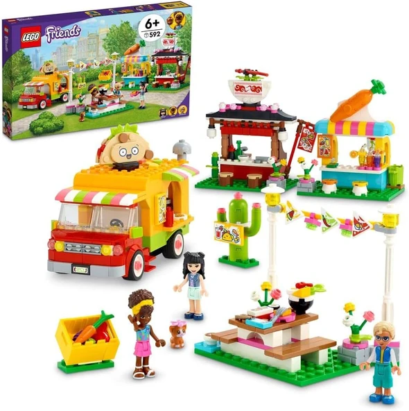 Lego® Friends Sokak Lezzetleri Pazarı Yapım Seti 41701 – Çocuklar İçin 3 Mini Bebek Figürü İçeren Ya ürün görseli 1