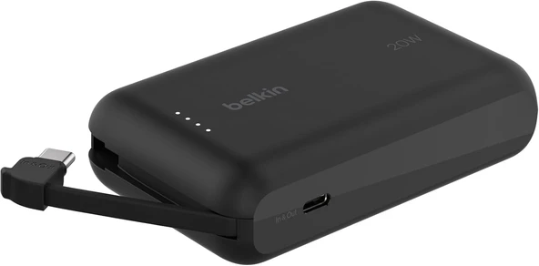 Belkin Boostcharge Power Bank, Entegre Kablolu Taşınabilir Şarj Cihazı 10K Pd 20W - Usb-C Güç Dağıtı ürün görseli 1