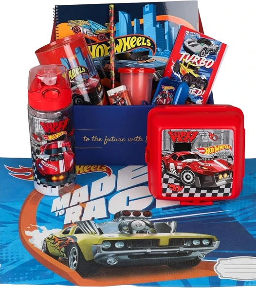 Hot Wheels Dekomus Özel Kutulu Yeni Sezon Lisanslı Hot Wheels Matara,Beslenme Kabı,Beslenme Örtüsü,O ürün görseli 1