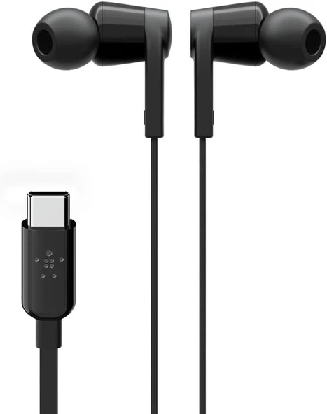 Belkin Rockstar Usb-C Girişli Silikonlu Kulak İçi Kulaklık, Tangle-Free, Siyah ürün görseli 1