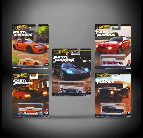 Hot Wheels Fast&Furious Temalı Beşli Araba Serisi Hnw46 979L ürün görseli 1