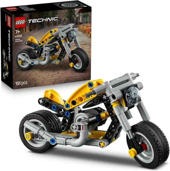 Lego Technic Sarı Motosiklet 42225-7 Yaş Ve Üzeri Çocuklar Için Direksiyon Ve Arka Tekerleğe Zincirl ürün görseli 1
