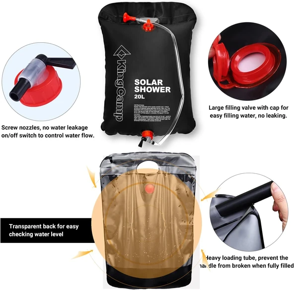 Kingcamp Solar Shower 20 L Kamp Duşu - Resim 3