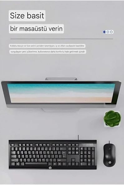 Hp Km100 Kablolu Klavye Mouse Set İngilice Q - Resim 5